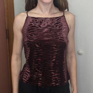 SOLD Vintage 90's Velvet Snake Pattern Tank Top